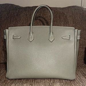 Vintage Designer Inspired Birkin 35cm Togo Leather Satchel Tote